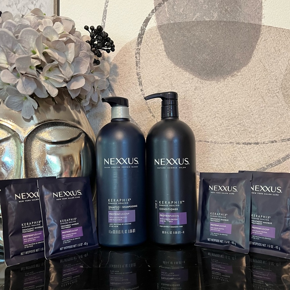 New Nexxus Keraphix Damage Healing Shampoo Conditioner Mask Masque Bundle
